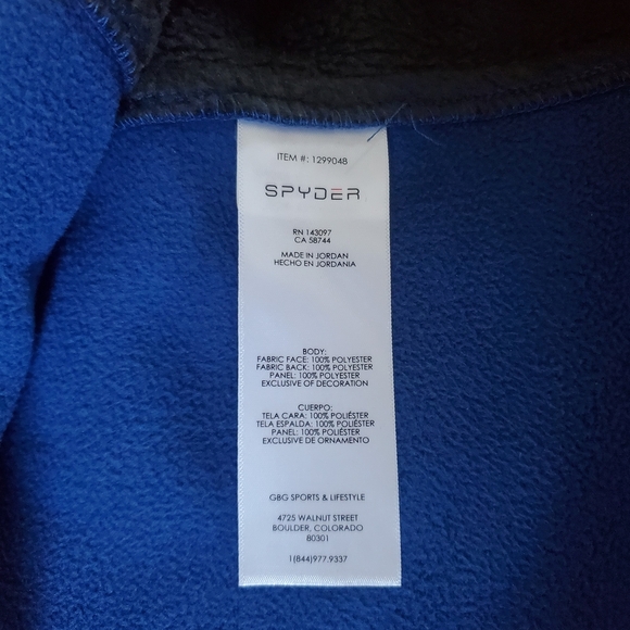 Spyder Royal Blue and Black Quarter-Zip Pullover - Picture 6 of 13